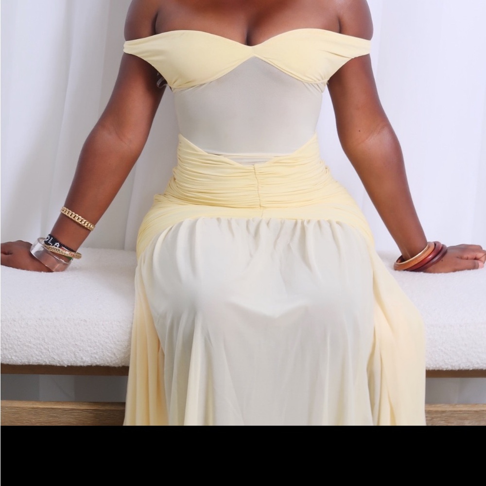 Elegant Yellow Maxi Dress Babyboo ALAIA MAXI DRESS - LEMON - Picture 4 of 9